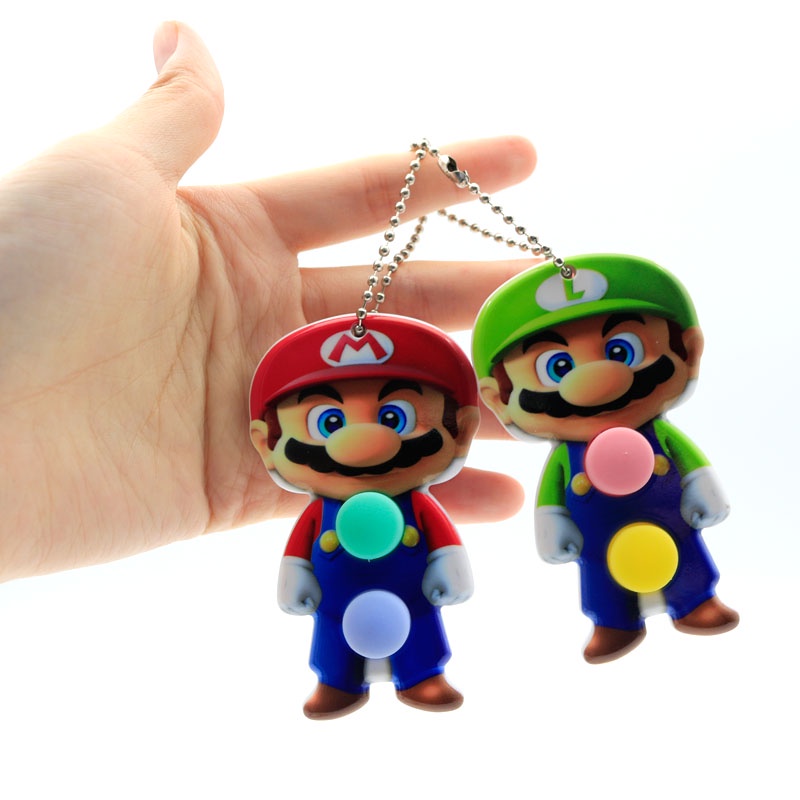 Móc Khóa Quả Bóng Silicone Hình Super Mario Giải Tỏa Căng Thẳng