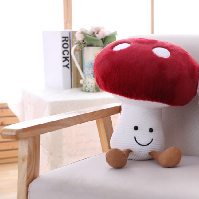 Gối Nhồi Bông Hình Cây Nấm Đỏ 20cm Mềm Mại