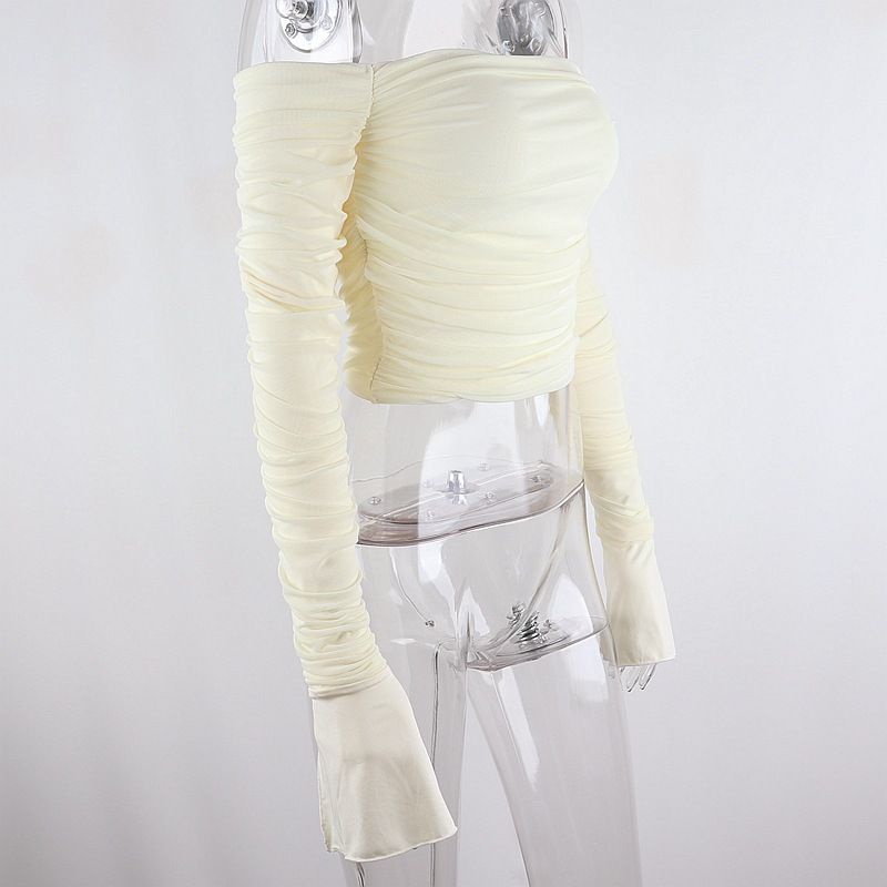 Áo Kiểu Trễ Vai Tay Dài Thời Trang Mùa Hè 2023 Cho Nữ