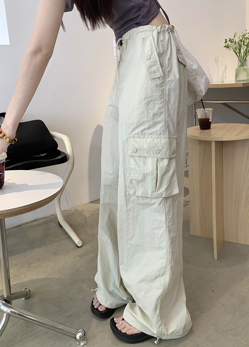 Quần Thể Thao Ống Rộng Dáng Suông Phối Dây Rút Phong Cách Mỹ 63437