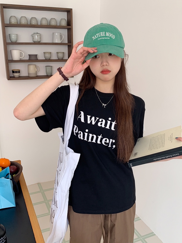 Áo Thun Cổ Tròn Ngắn Tay In Hình Đơn Giản 65450