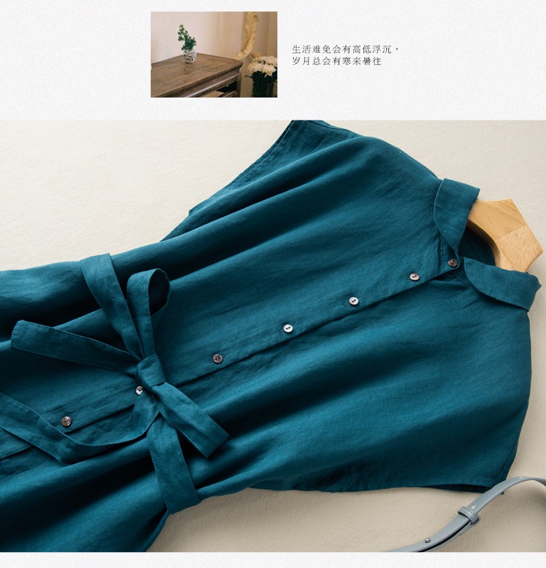 Đầm Dài Rộng Không Tay Bằng Vải Cotton Lanh Màu Trơn Mẫu Mới 2023 Thời Trang Mùa Hè Dành Cho Bạn Nữ