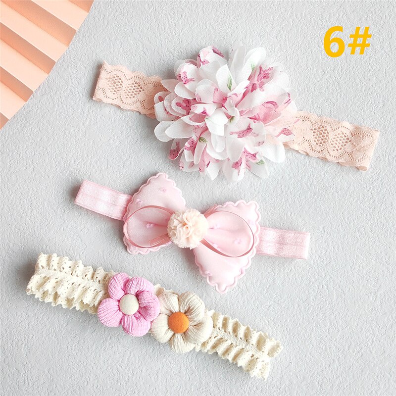 3 cái / lốc dễ thương hoa bé gái băng đô nơ hàn quốc băng đô cài tóc sơ sinh đáng yêu cho trẻ sơ sinh công chúa mũ nón trẻ em phụ kiện tóc