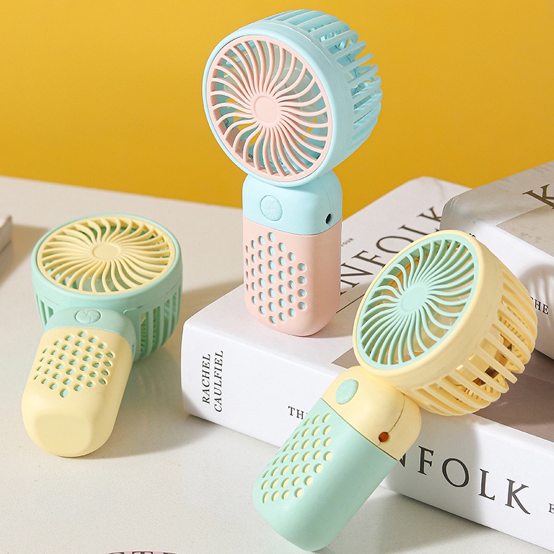 Quạt Mini Cầm Tay Không Dây Sạc Pin Cổng Usb Dễ Thương Có Thể Sạc Lại