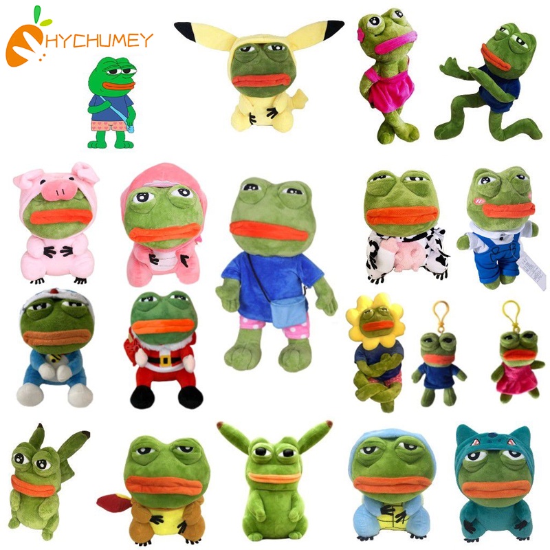 HYC Humey Gấu bông ếch xanh Pepe sad frog 50cm 80cm đội hoa hướng dương siêu bựa dành cho vozer