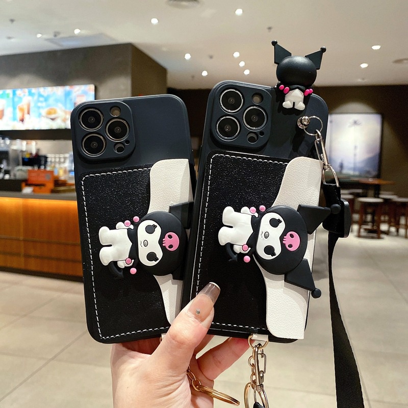 Compatible For iPhone 15 14 Pro Max 13 12 mini 6S 6 7 8 Plus 11 Pro X XR XS Max se 2020 Ốp Điện Thoại Hình Kulomie Có Dây Đeo Chéo Cho