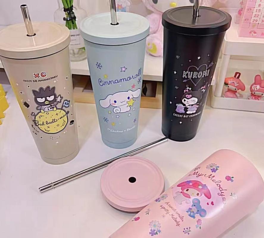 SANRIO Bình Nước Giữ Nhiệt 750ML Hình Hello Kitty Kuromi My Melody Cinnamonroll Dễ Thương