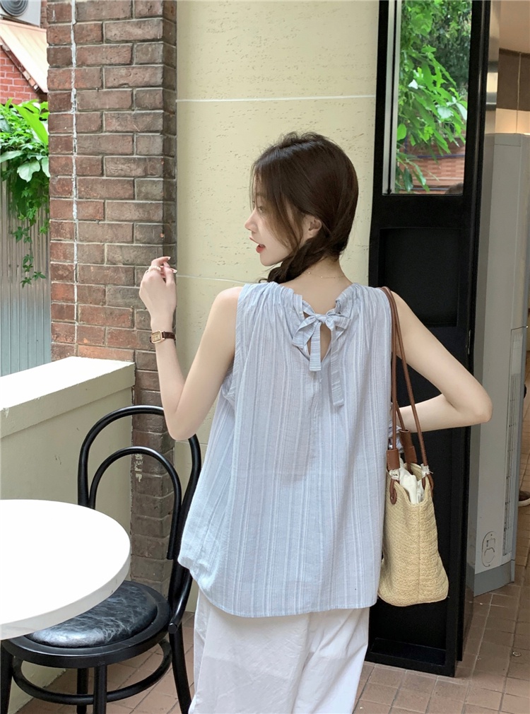 Áo Không Tay Dáng Rộng Họa Tiết Kẻ Sọc Thời Trang Mùa Hè Hàng Mới 65119