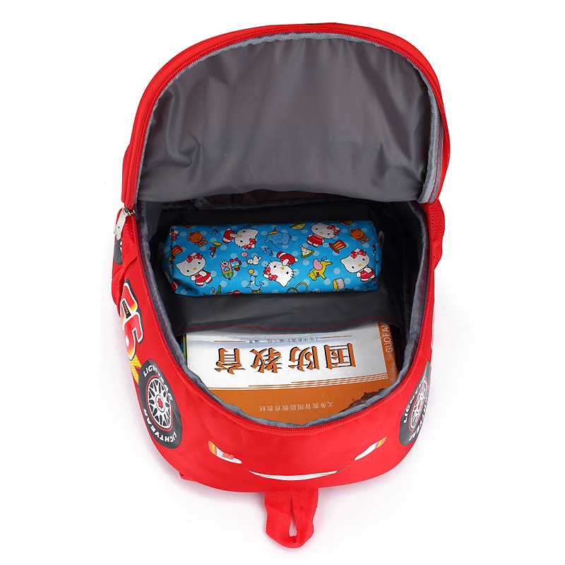Lightning mcqueen children for kids ba lô disney pixar cartoon car stereo school bag for boy toddler baby schoolbag