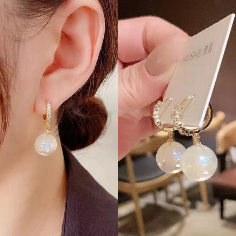 Bông Tai Đính Ngọc Trai Nhân Tạo Thời Trang Hàn Quốc Mới 2022