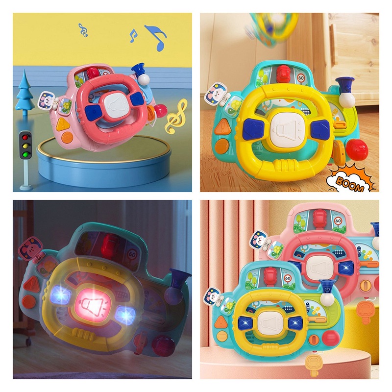 Đồ Chơi Lắp Ráp Vô Lăng Xe Hơi Màu Dạ Quang Đa Năng Cho Bé