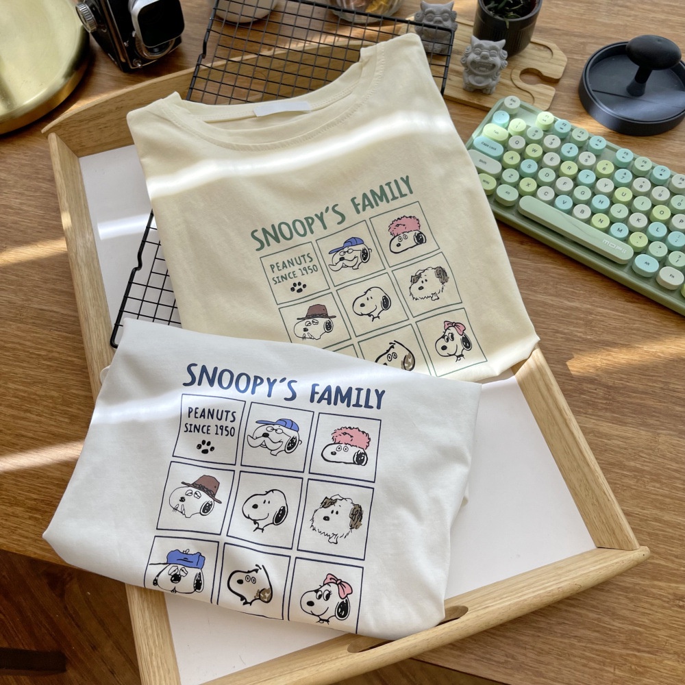 Áo Thun Thể Thao Tay Ngắn Dáng Rộng In Họa Tiết Hoạt Hình Dễ Thương