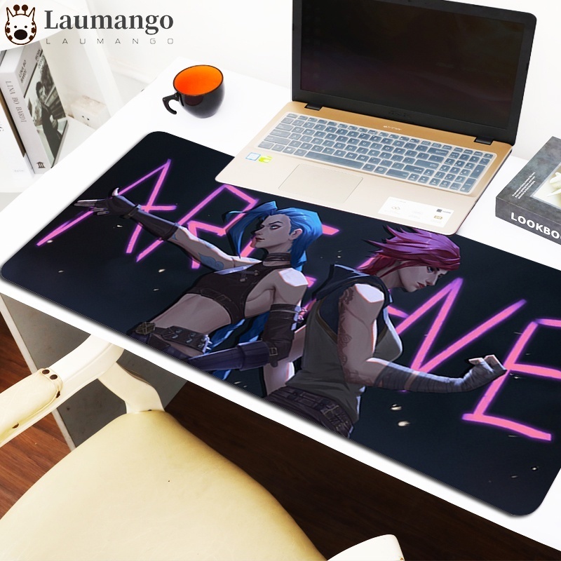 Tấm Lót Chuột Và Bàn Phím Cỡ Lớn In Hình Game Liên Minh Huyền Thoại Jinx 900x400