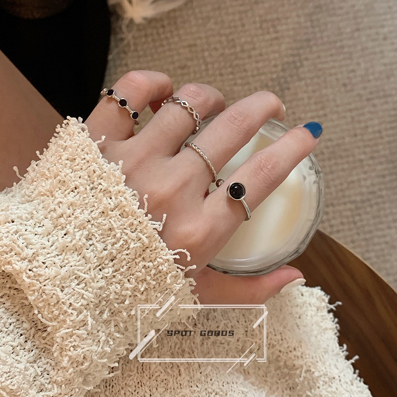 Set 4 Nhẫn Hở Kiểu Dáng retro Thời Trang Cá Tính