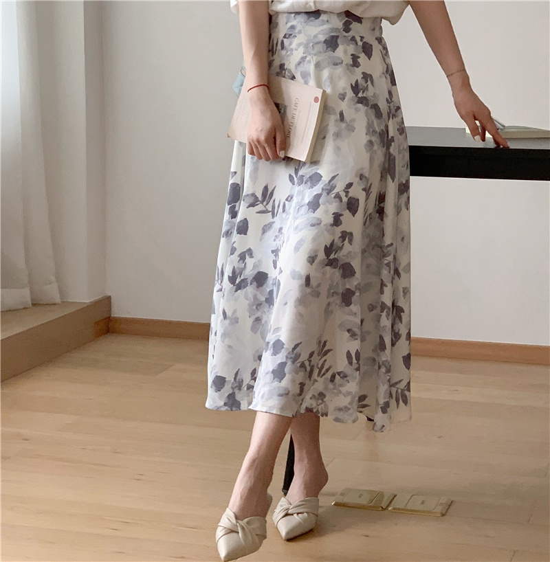 Chân Váy Chữ a Viền Voan In Họa Tiết Hoa Phong Cách Xuân Hè Mới 64597