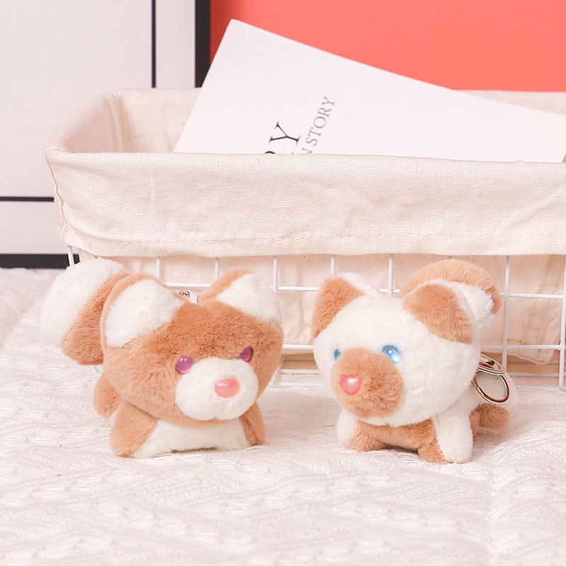 Móc Khóa Búp Bê Nhồi Bông Hình Chú Gấu / Thỏ Uống Trà Sữa Dễ Thương