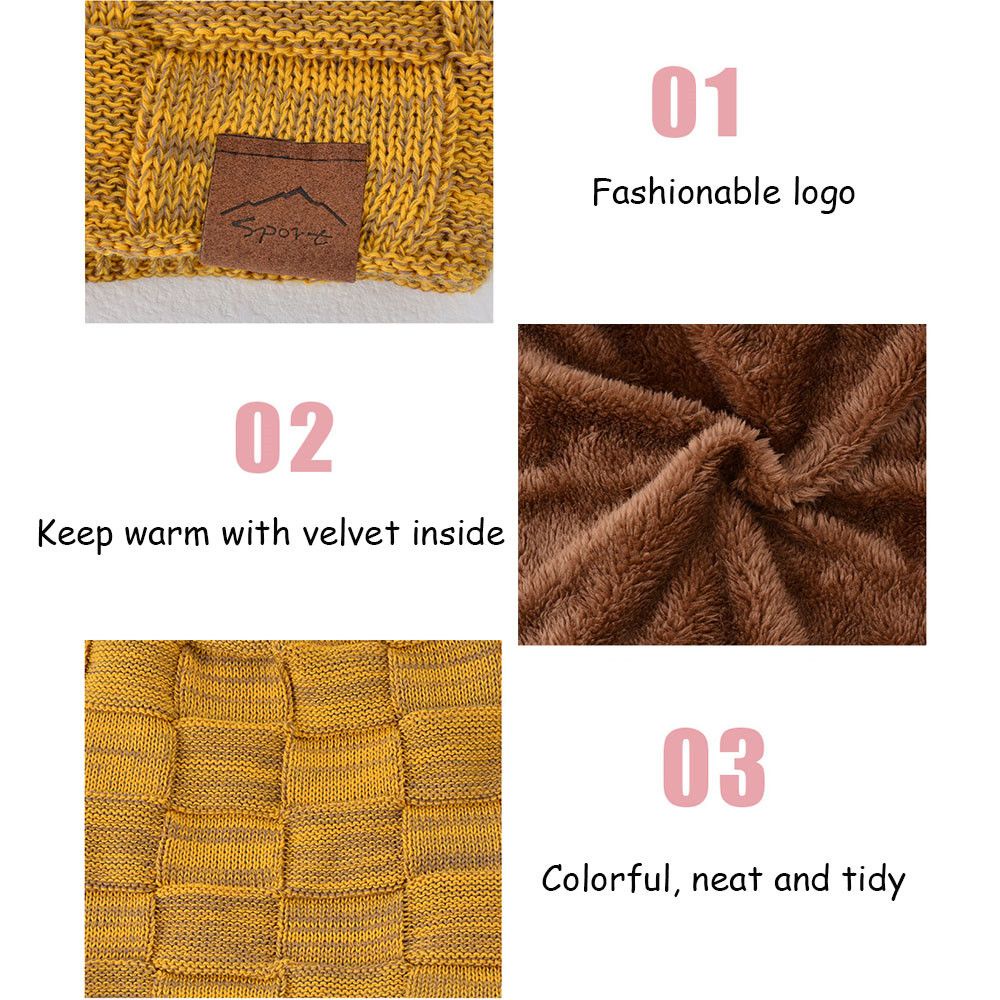 Mũ beanie Dệt Kim Dày Dặn Giữ Ấm Mùa Đông Thời Trang Cho Nam Nữ dropshipping