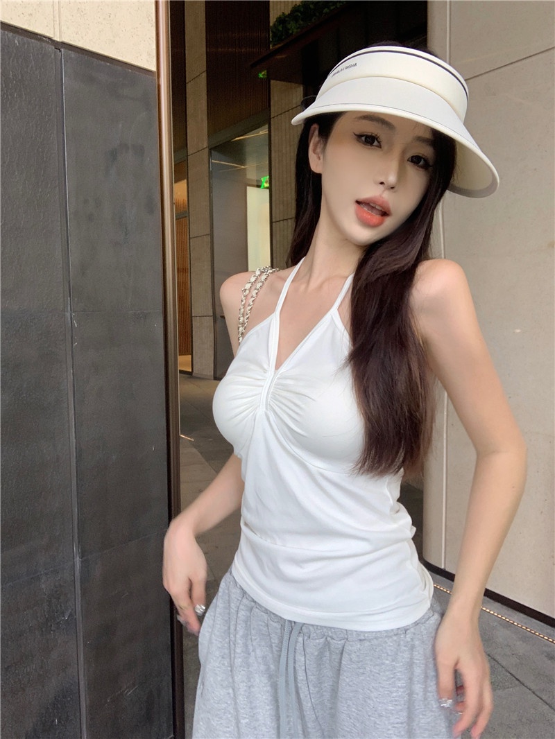 Áo Hai Dây Cổ Chữ v Dáng Ôm Phong Cách Retro Thời Trang Mùa Hè Hàng Mới 64691