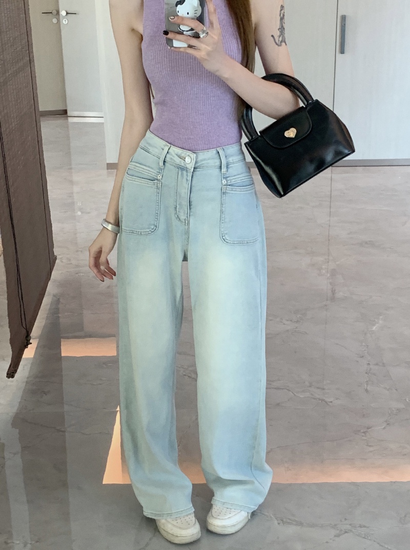 Quần Denim Ống Rộng Co Giãn Thời Trang Mùa Hè 65512