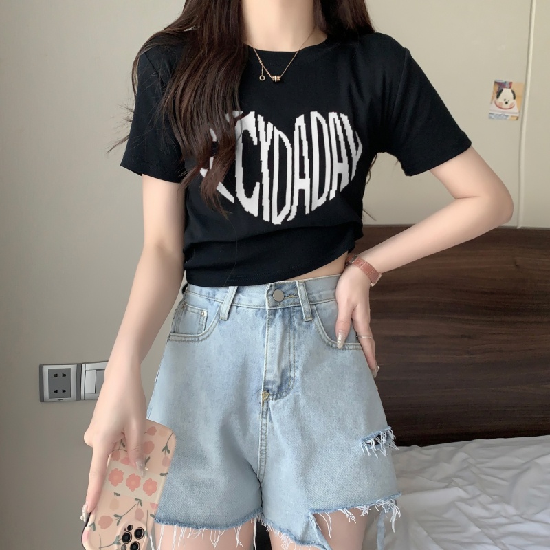 Áo Thun Cotton Nguyên Chất In Chữ Ngắn Tay Thời Trang Cá Tính 61970