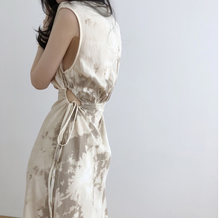 Đầm Sát Nách Lưng Vừa Thiết Kế Dây Rút Không Eo 62851