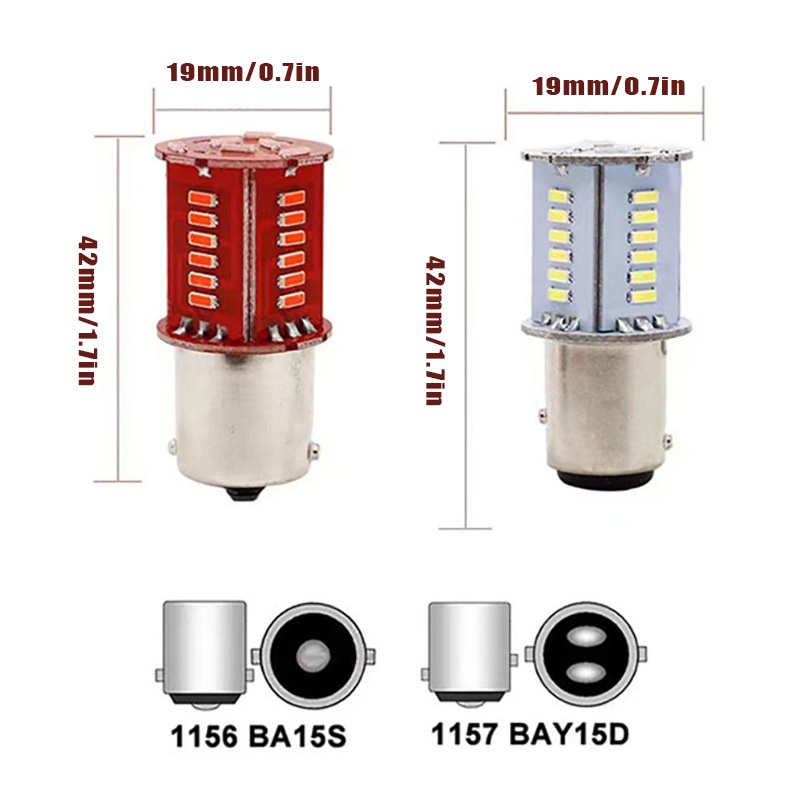 1 Đèn Led Tín Hiệu 1157 BAY15D 30 SMD DRL Cho Xe Máy