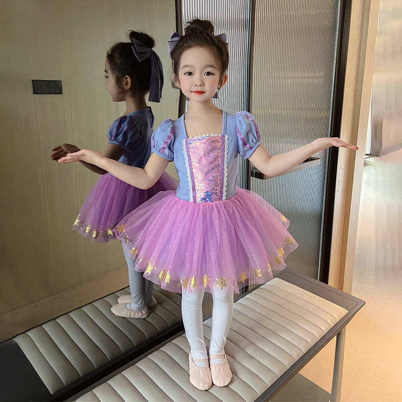 Đầm Công Chúa Sofia The First Dress Đính Kim Sa Phối Lưới Đính Nơ Thời Trang Halloween Cho Bé Gái
