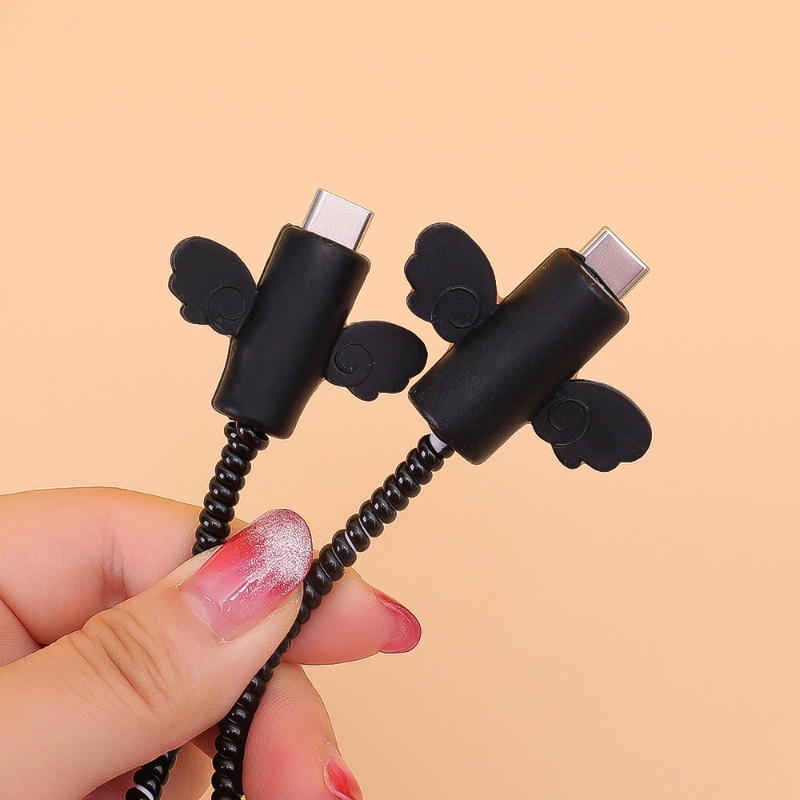 Bộ Dụng Cụ Quấn Bảo Vệ Dây Cáp Sạc iPhone 18W / 20W Hình Mèo Hoạt Hình Dễ Thương