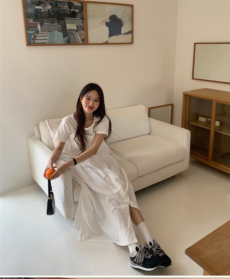 Đầm Hai Dây Màu Trơn Dáng Dài Vừa Vặn 62622