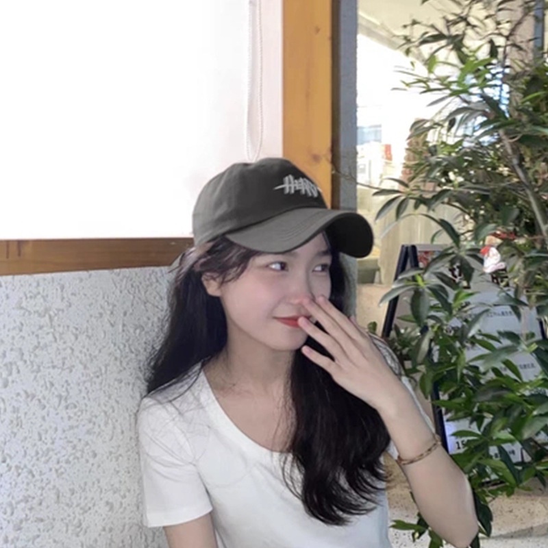 Mũ Lưỡi Trai Thêu Chữ Thời Trang Cho Cặp Đôi Mũ Lưỡi Trai Cotton Mềm Thêu Chữ Phong Cách Retro Cho Nam Nữ