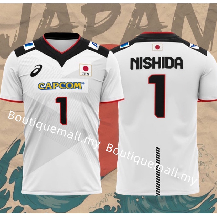 2024 Nhật Bản Capcom Nam Bóng chuyền Tay ngắn Nishida R.Takahashi Ishikawa Jersey