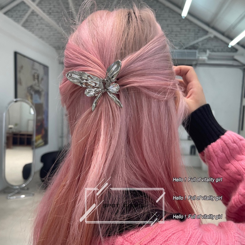 Kẹp Tóc Hình Cá Mập / Bướm Bằng Kim Loại Thời Trang Cho Nữ