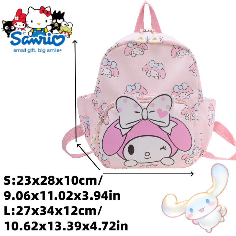 Ba Lô Đi Học Sanrio unisex Du Lịch Họa Tiết Hello Kitty Kuromi Melody Cinnamoroll Dễ Thương Cho Bé