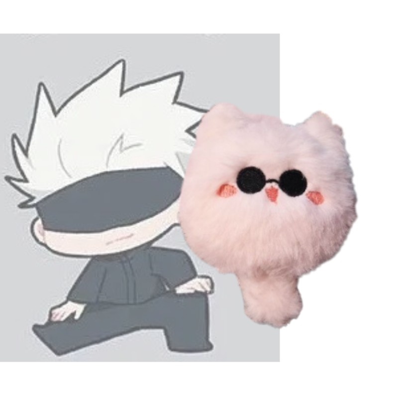 15cm Móc Khóa Hình Mèo Nhồi Bông Đáng Yêu Jujutsu Kaisen Gojo Satoru