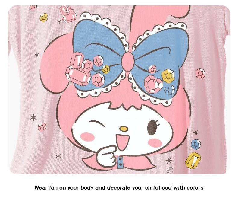 Áo Đồ Ngủ Kuromi Cho Bé Gái Giai Điệu Pyjama Cinnamoroll Melody Mùa Hè Mỏng Hoạt Hình Dễ Thương Váy Ngủ Pijama Cho Bé
