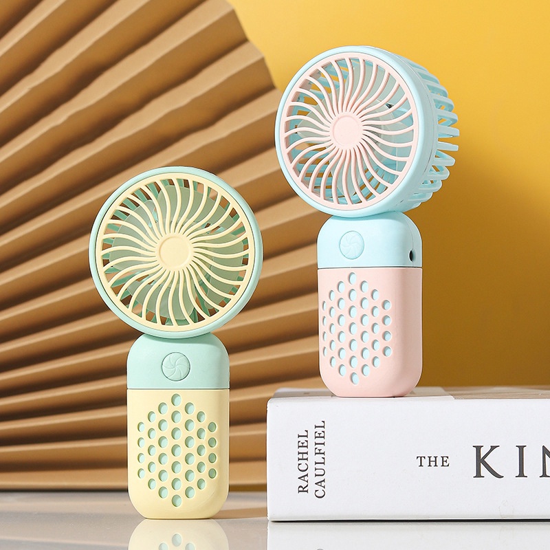 Quạt Mini Cầm Tay Không Dây Sạc Pin Cổng Usb Dễ Thương Có Thể Sạc Lại