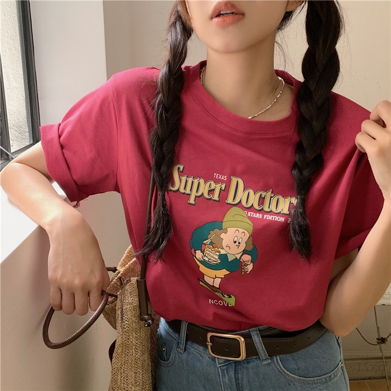 Áo Thun Cotton Ngắn Tay In Nhân Vật Phong Cách Mới Mùa Hè 63679