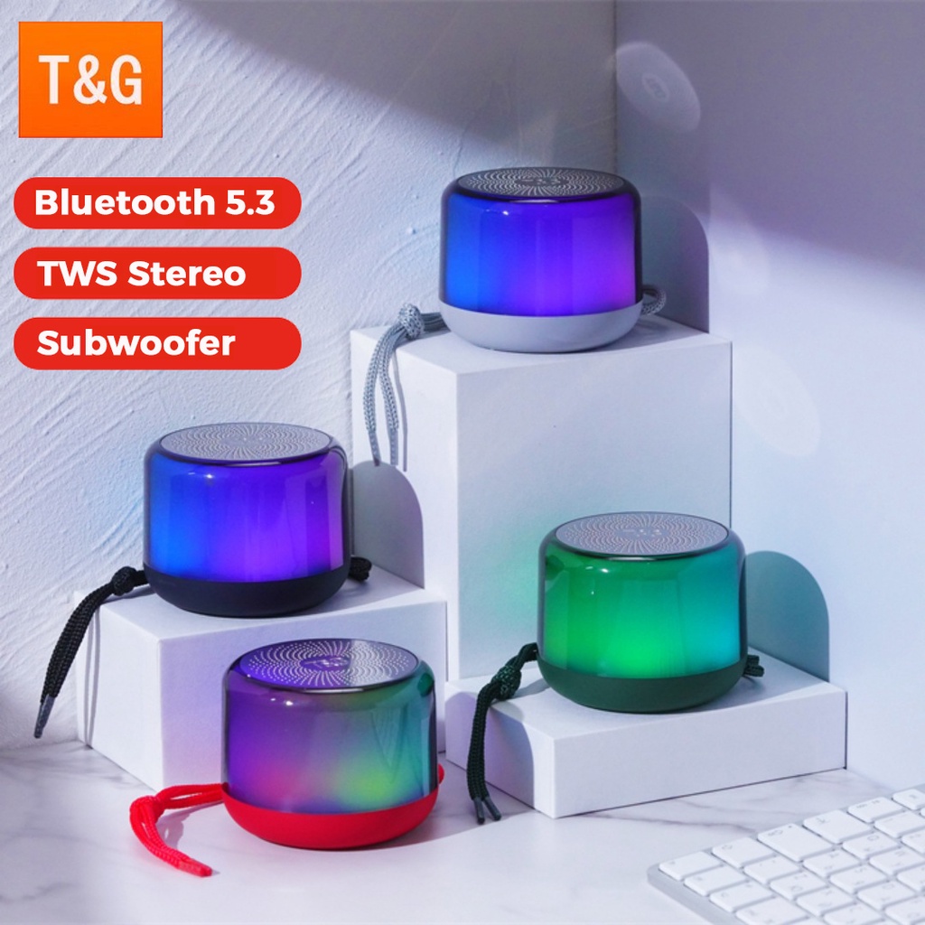 Loa Bluetooth 5.3 Không Dây Siêu Trầm TWS TG363 Có Đèn Phát Sáng