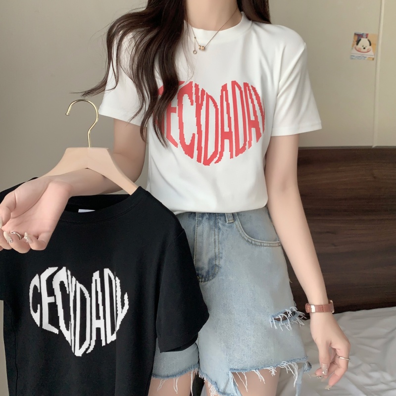 Áo Thun Cotton Nguyên Chất In Chữ Ngắn Tay Thời Trang Cá Tính 61970