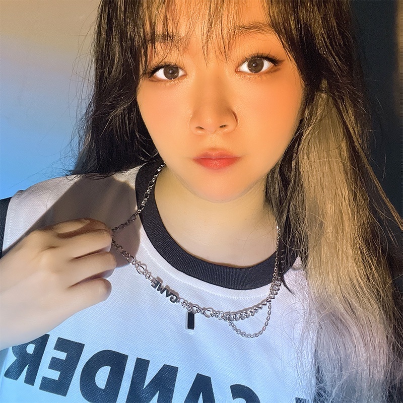 Vòng cổ Hình Chữ Cái Sang Trọng Phong Cách hip hop Đường Phố Cao Cấp