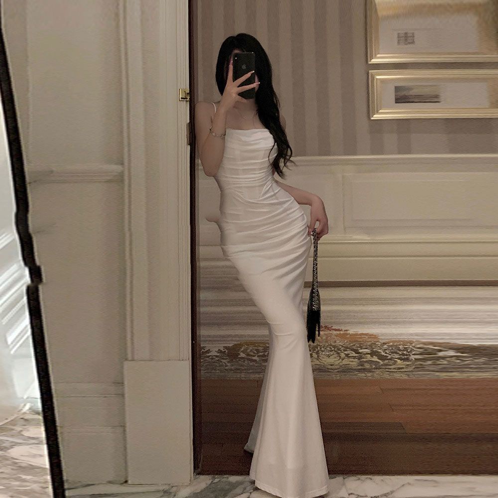 Đầm Đuôi Cá Hai Dây Hở Lưng Quyến Rũ Hợp Thời Trang Cho Nữ