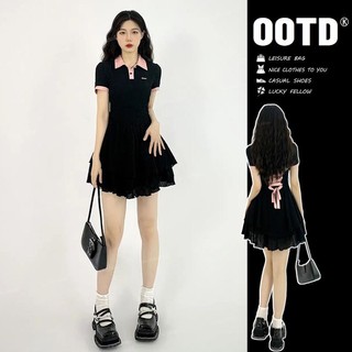 Váy nữ sinh phối nơ thắt sau lưng nhẹ nhàng, dễ thương,đầm ngắn  cổ sơ mi học sinh sinh viên