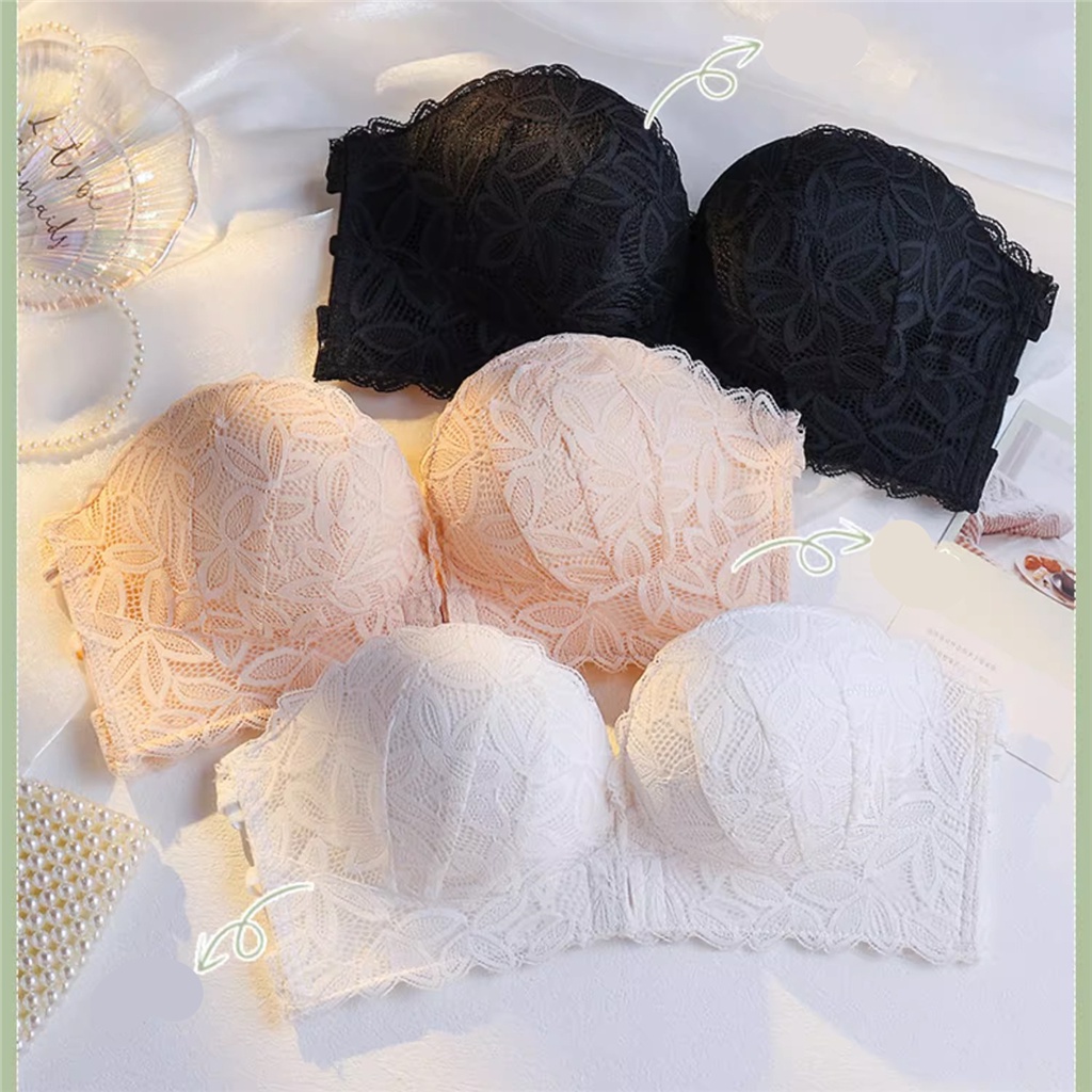 Sexy ren của phụ nữ lưng không dây áo ngực phía trước đóng cửa dày cúp đẩy lên đồ lót có thể tháo rời dây đeo vô hình dành cho nữ bralette đồ lót không dây