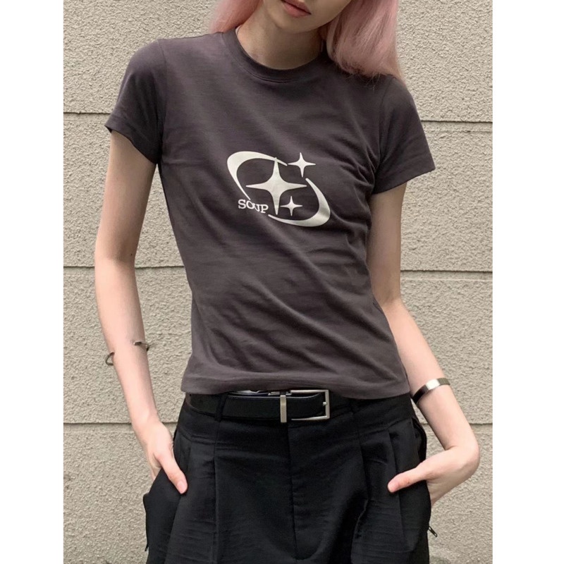 Áo Thun Tay Ngắn Hoạ Tiết In Phong Cách Retro