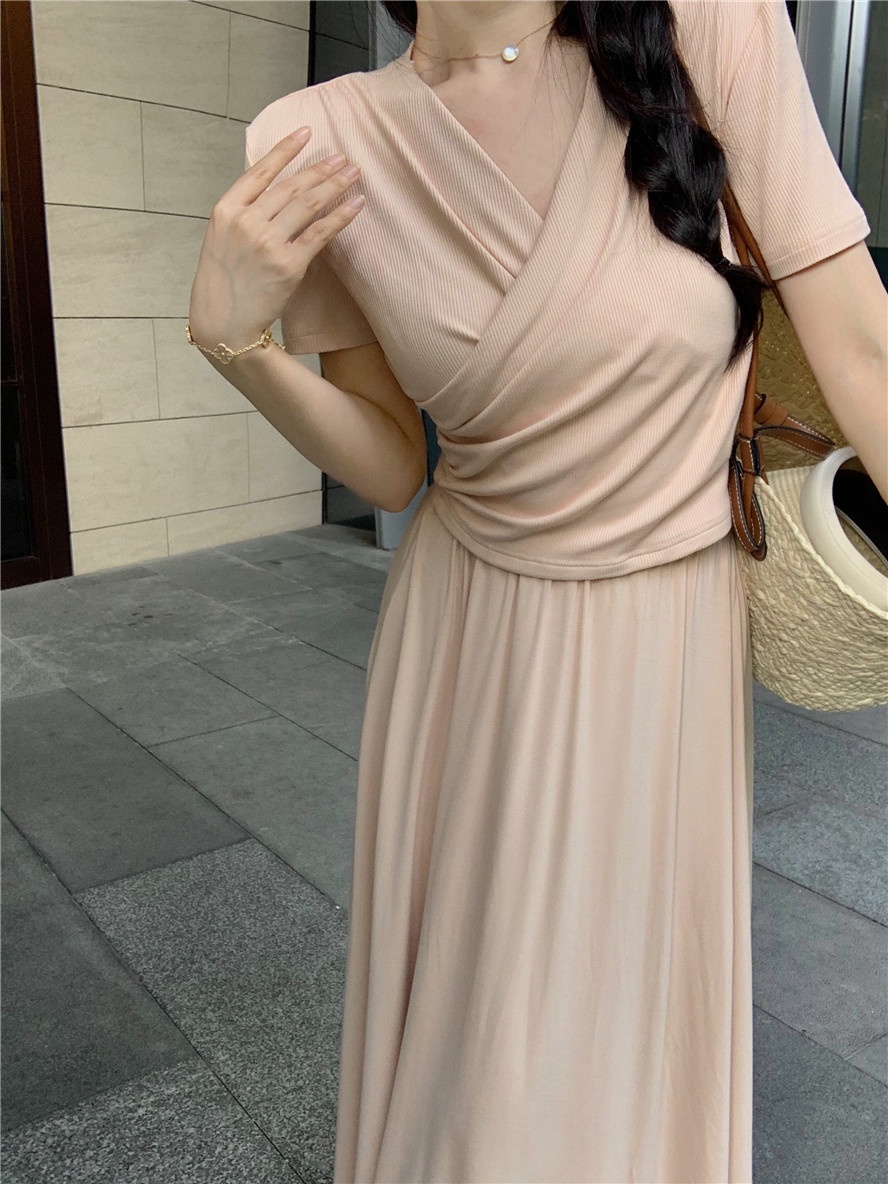 Áo Dệt Kim Mùa Hè 64624 / Váy Lưng Thun