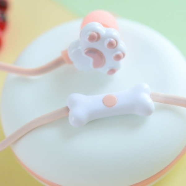 Tai Nghe Nhét Tai Hình Chân Mèo Hoạt Hình Dễ Thương