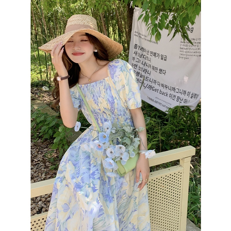 Đầm Hoa Eo Hẹp Phong Cách Mùa Hè Mới