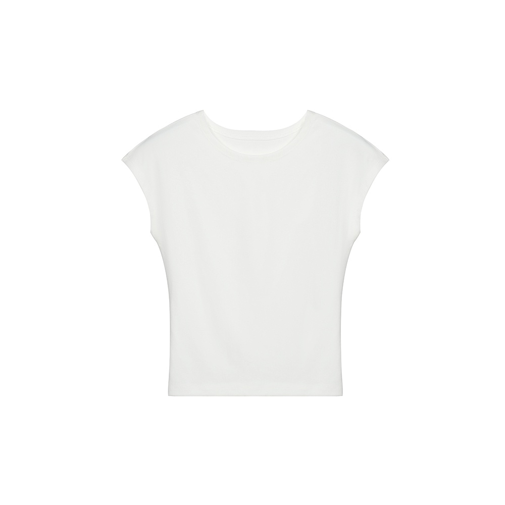 Áo Thun Cổ Tròn Tay Ngắn Dáng Ôm Màu Sắc Đơn Giản Thời Trang Cho Nữ 64044