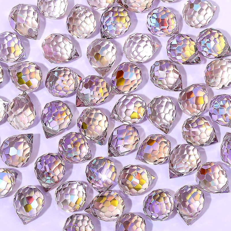 Set 50 Hạt Thủy Tinh AB Kích Thước 10 * 8mm Làm Trang Sức DIY