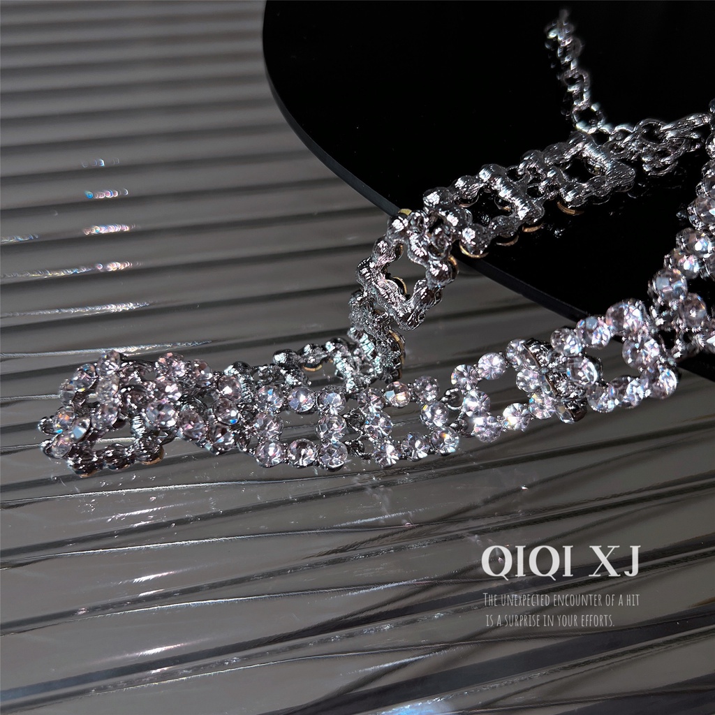 Vòng cổ Mặt Vuông Khảm Đá Phong Cách Âu Mỹ Sang Trọng Cá Tính Cho Nữ